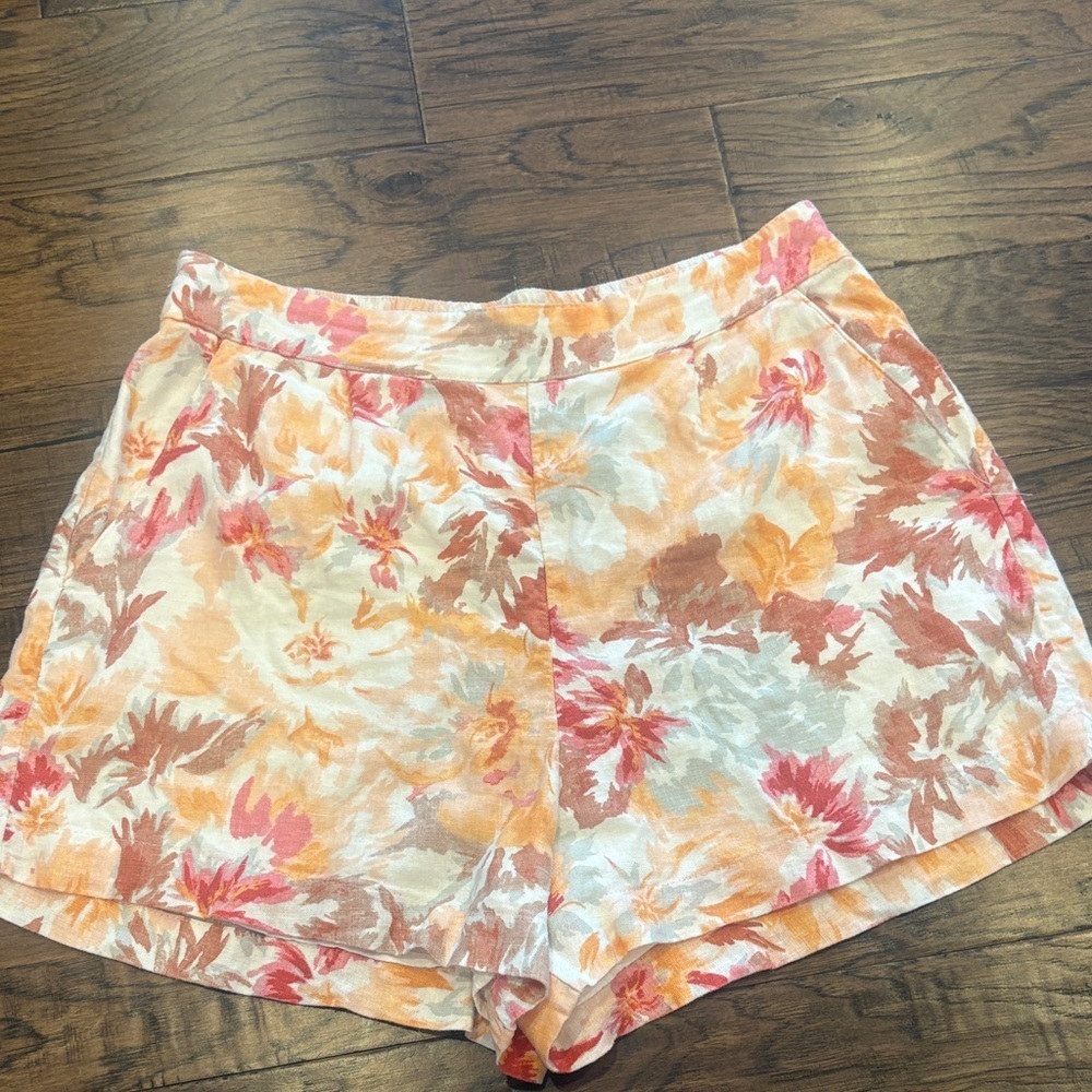Abercrombie & Fitch Floral Print Women's Linen Shorts